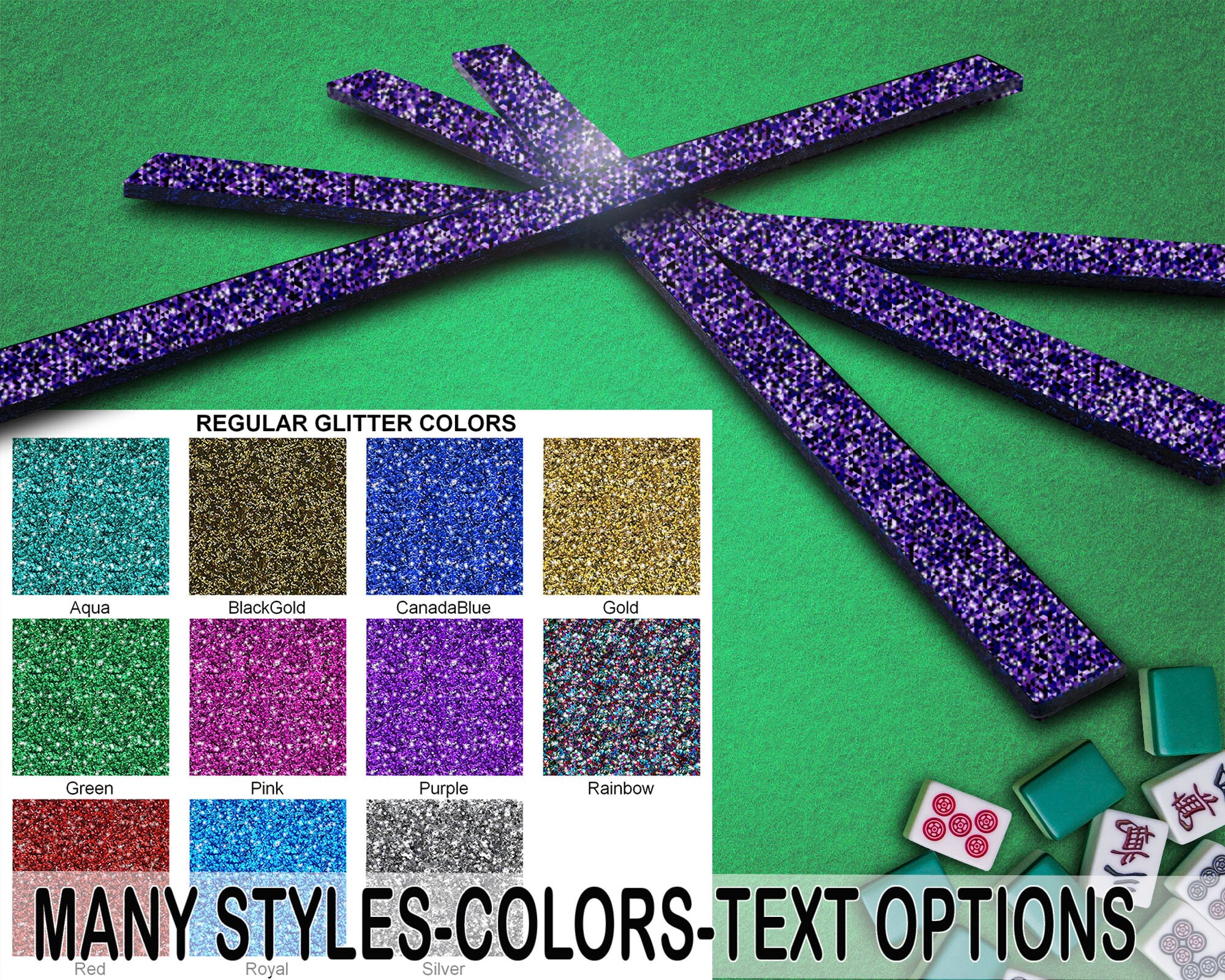 Mahjong 4/set Glitter American Mahjong Acrylic Mah Jongg Tile - Etsy