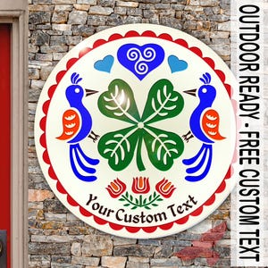 hxa: IRISH HEX Hand-Painted (08-32in) PA Dutch Outdoor/Indoor Sign w/ Free Customization by Red Tail Crafters