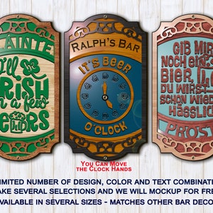 Bar Decor! Bar Sign 3-Layer Premium  Wood  w/ Unlimited Free Custom Options