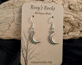 Crescent Moon Dangle Earrings