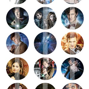 INSTANT DOWNLOAD - Doctor Who inspired - 11th Doctor - 4x6 One Inch Digital Bottle Cap Images