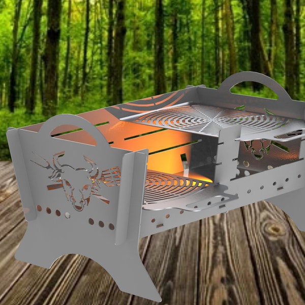 Custom made GRILL BBQ - Collapsable Portable Design - Dual Hot Plates