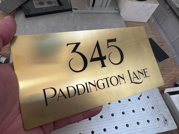 Etched Engraved Brass House Office Sign Plaque Name Tag Brass