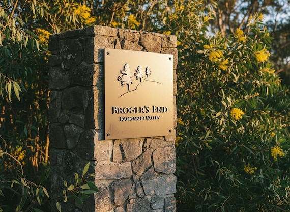 Custom Metal Sign in Corten Steel with Perspex and Stainless