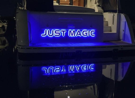 Custom Boat Letters, Illuminated Marine Grade Stainless Steel with LED Options