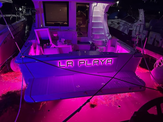 Lit Up Boat Illuminated Yacht Boat Letters Custom Made to Order RGB LED - All Marine Applications