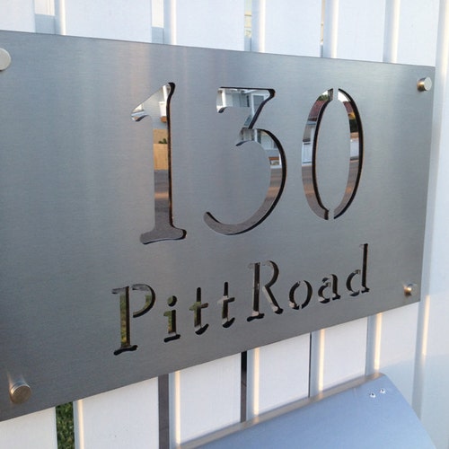 Stainless Steel Custom Made Laser Cut House Signs, Numbers and order Plaques