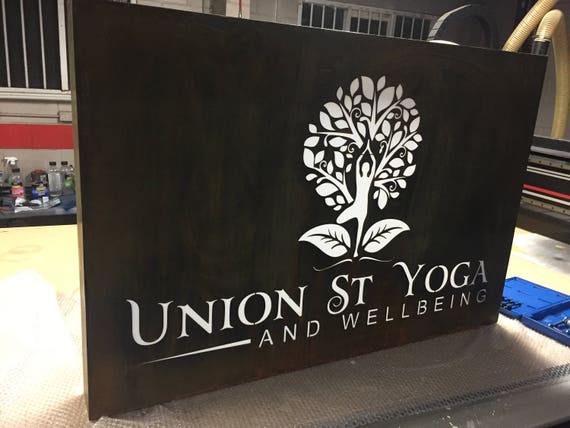 CORTEN (rusted) Steel LED illuminated house, business sign/plaque - LED Backlit Weather and Elements Proof - Custom Made