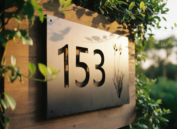 Custom House Sign, Large Laser Cut Stainless Steel Address Plaque