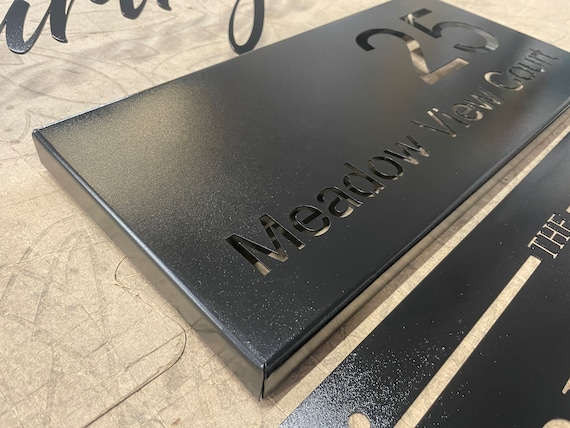 Painted Stainless Steel 3D House Sign Plaque - Made to Order, Laser Cut Marine Grade Powder Coated