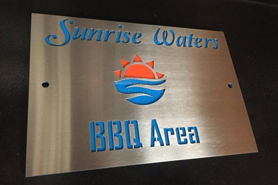 Custom Business Sign in Stainless Steel and Mirror Perspex