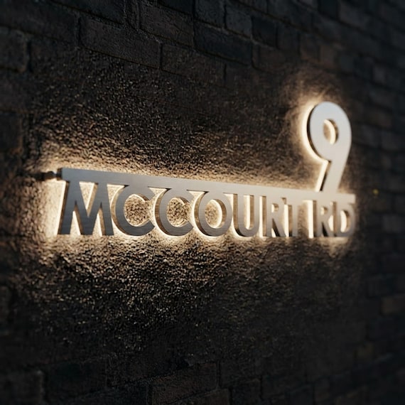 House Sign Lit Up LED House Decore  Made to Order Stainless Steel with Powder Coating