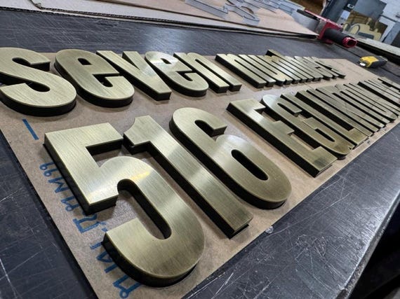 Brass House 3D Floating Letters And Numbers Custom Made House Office Letters And Logos