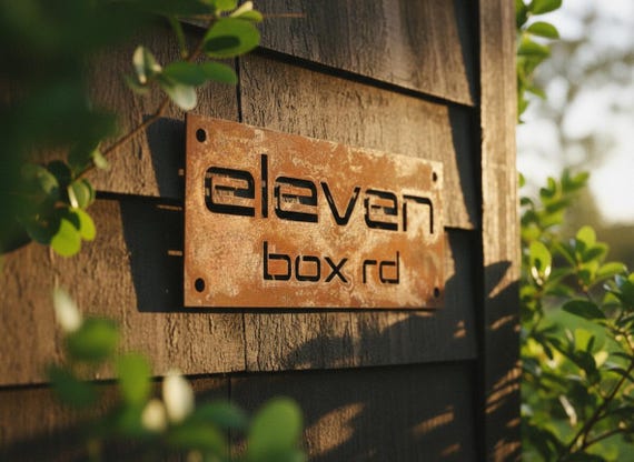 Custom House Sign in Corten Steel, Laser Cut Outdoor Plaque