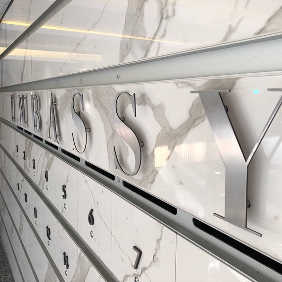Stainless Steel Floating House Numbers Made to Order (size and font)