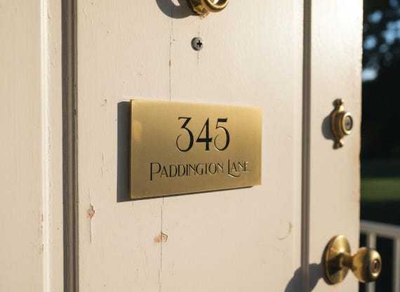Etched Engraved Brass House Office Sign Plaque Name Tag Brass