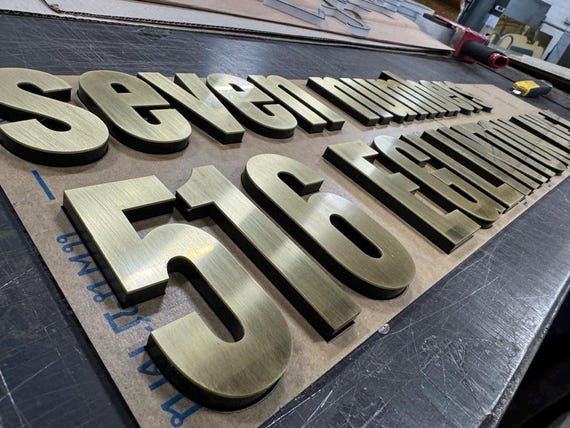 Brass House 3D Floating Letters And Numbers Custom Made House Office Letters And Logos