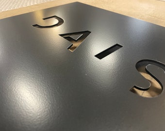Black Steel House Business Sign Plaque - Made to Order, Laser Cut