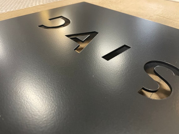 Black Steel House Business Sign Plaque - Made to Order, Laser Cut