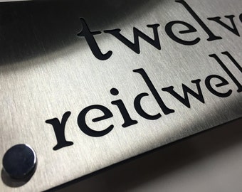Stainless Steel Custom Made Laser Cut House Signs, Numbers and Plaques Marine Grade - Brushed