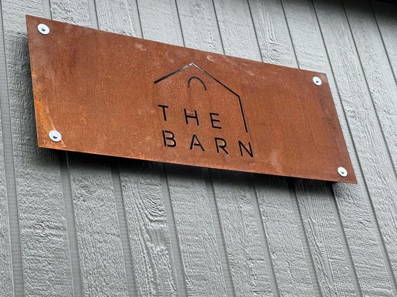 Custom Corten Steel Barn Sign, Personalized Rusted Metal Plaque