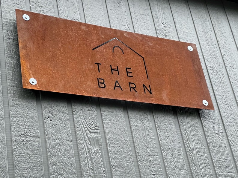 Farm Signs Barn Signs Corten Rusted Steel Custom Made Laser Cut , Made to Order image 1