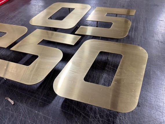 Brass Floating 3D House Business Letters Logos Custom Made Real Brass Laser Cut