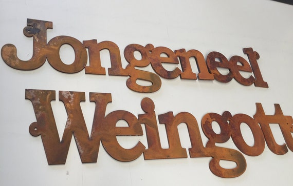 3D Corten Steel House Sign Rustic Look Unique Custom Made Laser Cut Rusted Steel