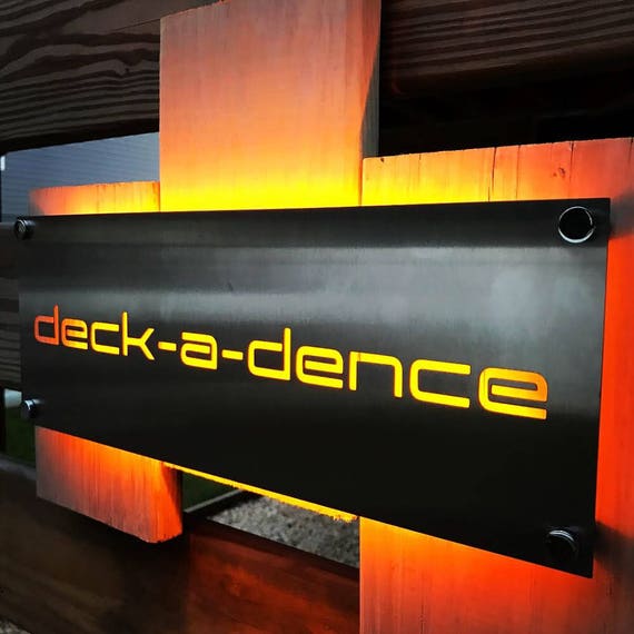 Stainless Steel Custom Made Laser Cut House Signs, Numbers and Plaques, Mailbox - Backlit with LED Lights