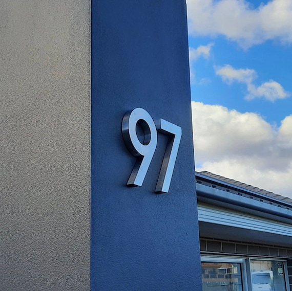 Custom House Numbers -  3D Laser Cut A316 Stainless Steel - Any Font
