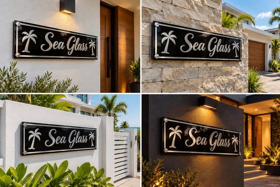 Custom House Sign, Made to Order Stainless Steel Brass
