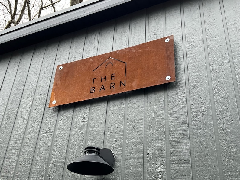 Farm Signs Barn Signs Corten Rusted Steel Custom Made Laser Cut , Made to Order image 2