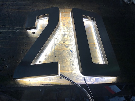 Laser Cut Stainless Steel Custom Made Laser Cut LED House Numbers