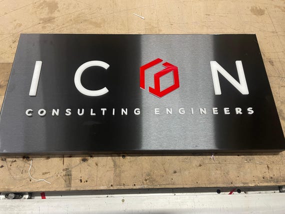 Custom LED Light Box Sign, 3D Logo Business Plaque in Various Sizes