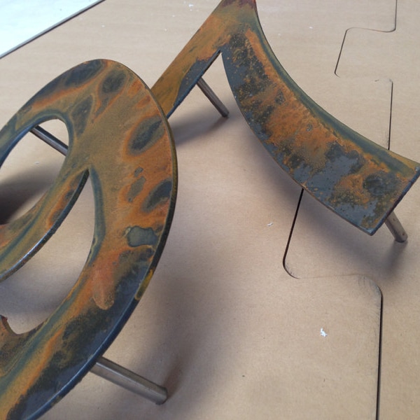 3D Floating CORTEN STEEL (rusted) Steel Floating House Numbers Made to Order Letters Logos