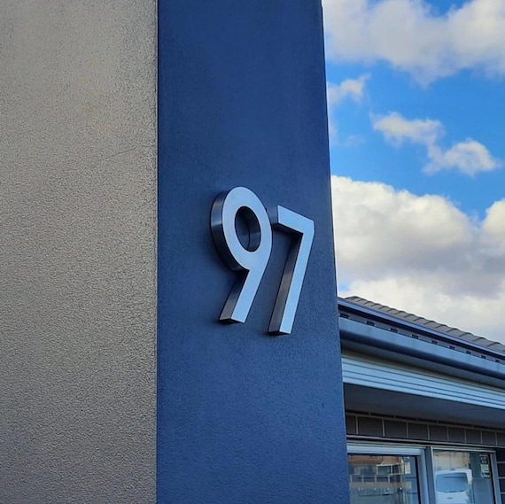 Custom House Numbers - 3D Laser Cut Mirror Aluminum in Any Font