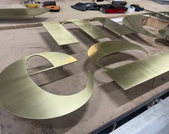 3D Floating Brass Letters and numbers - laser cut brass