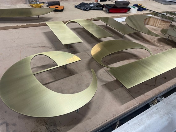 3D Floating Brass Letters and numbers - laser cut brass