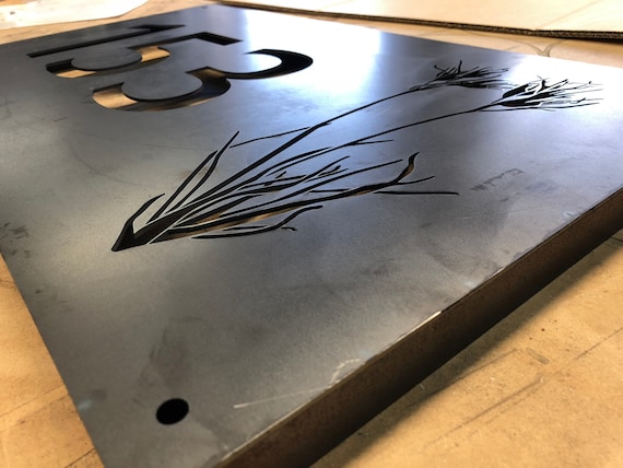 Corten (Rusted) Steel Custom Made Laser Cut House Signs, Made to Order