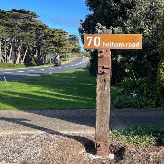 Corten Steel Sign with LED Illumination, Custom House Numbers Plaque