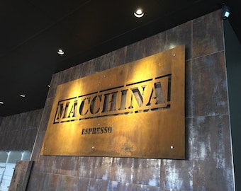 Custom Corten Steel Sign, Large Outdoor Rusted Metal Plaque