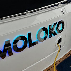Letras de LED 3D iluminadas para barco e iate, letras personalizadas para barco e iate de nível marinho
