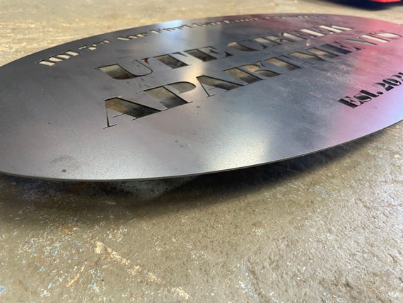 Corten (Rusted) Steel Custom Made Laser Cut House Signs, Made to Order
