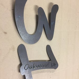 Corten (Rusted) Steel Custom Made Laser Cut House 3D Number, Made to Order