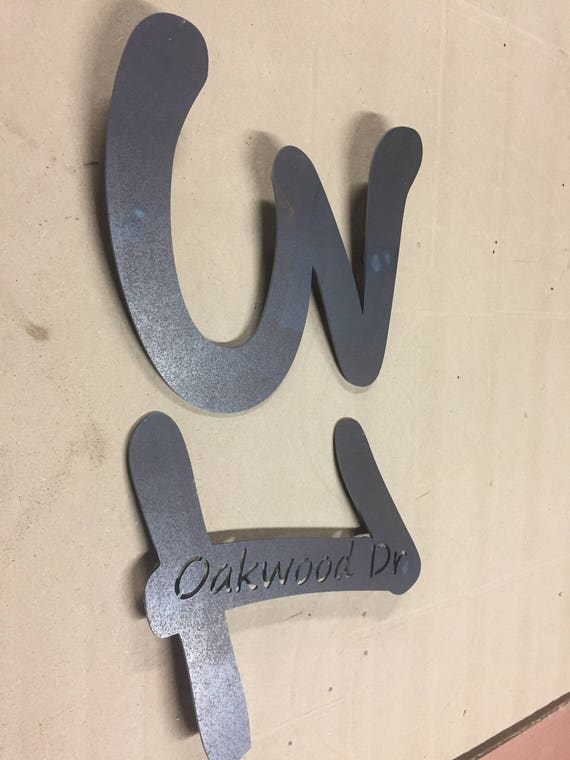 Corten (Rusted) Steel Custom Made Laser Cut House 3D Number, Made to Order