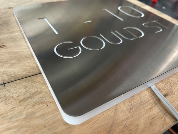 Stainless Steel LED Illuminated House Sign Plaque - Made to Order, Laser Cut
