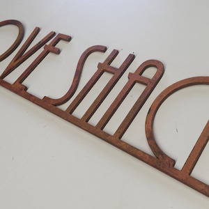 Sinal de casa de aço Corten 3D Olhar rústico exclusivo corte a laser feito sob medida aço enferrujado