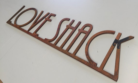 3D Corten Steel House Sign Rustic Look Unique Custom Made Laser Cut Rusted Steel