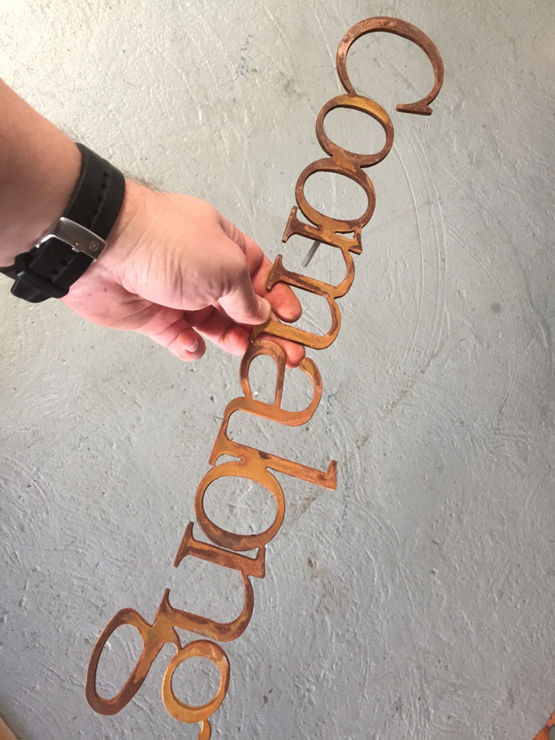 3D Corten Steel House Sign Rustic Look Unique Custom Made Etsy