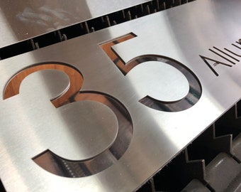 Stainless Steel Custom Made Laser Cut House Signs, Numbers and Plaques